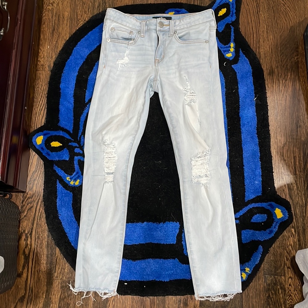 Aero light blue low rise jeans
